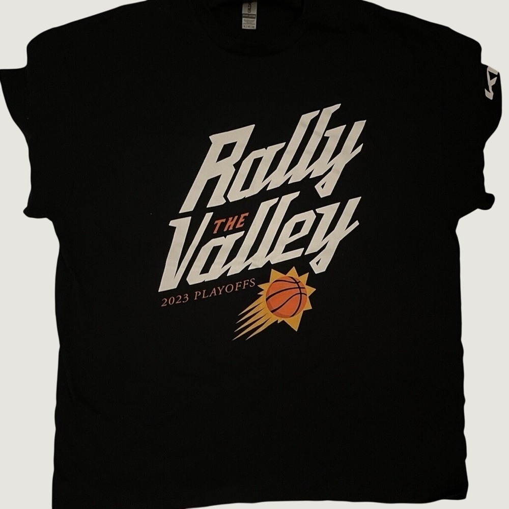 Sportiqe Phoenix Suns Rally The Valley 2023 NBA Playoffs T-Shirt Black Mens L